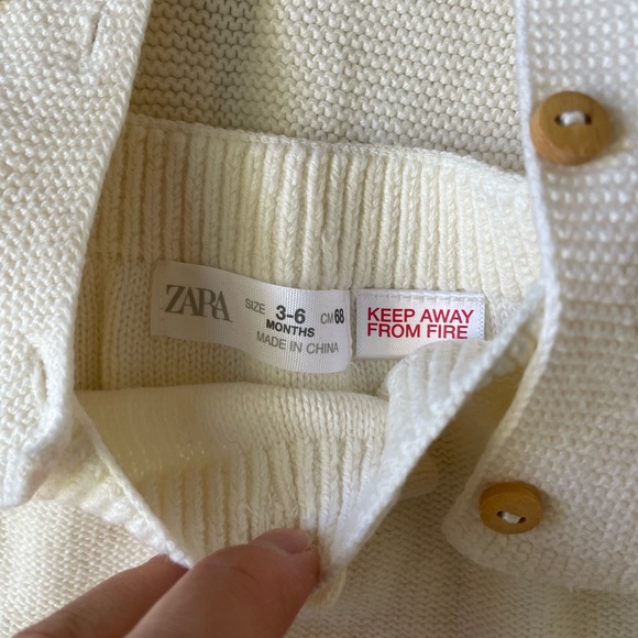 Zara Cream Knit baby sweater set - Picture 3 of 4
